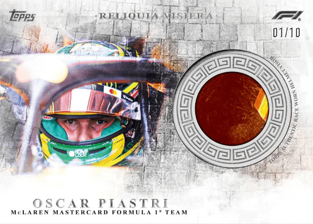 Carte Reliquia Visiera d’Oscar Piastri, Topps Eccellenza F1 2026