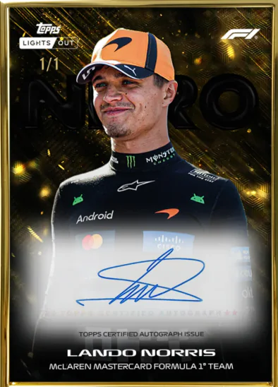 Carte Nero de Lando Norris 1/1, Topps Lights Out F1 2026