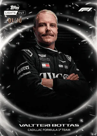 Carte /10 de Valtteri Bottas, Topps Lights Out F1 2026