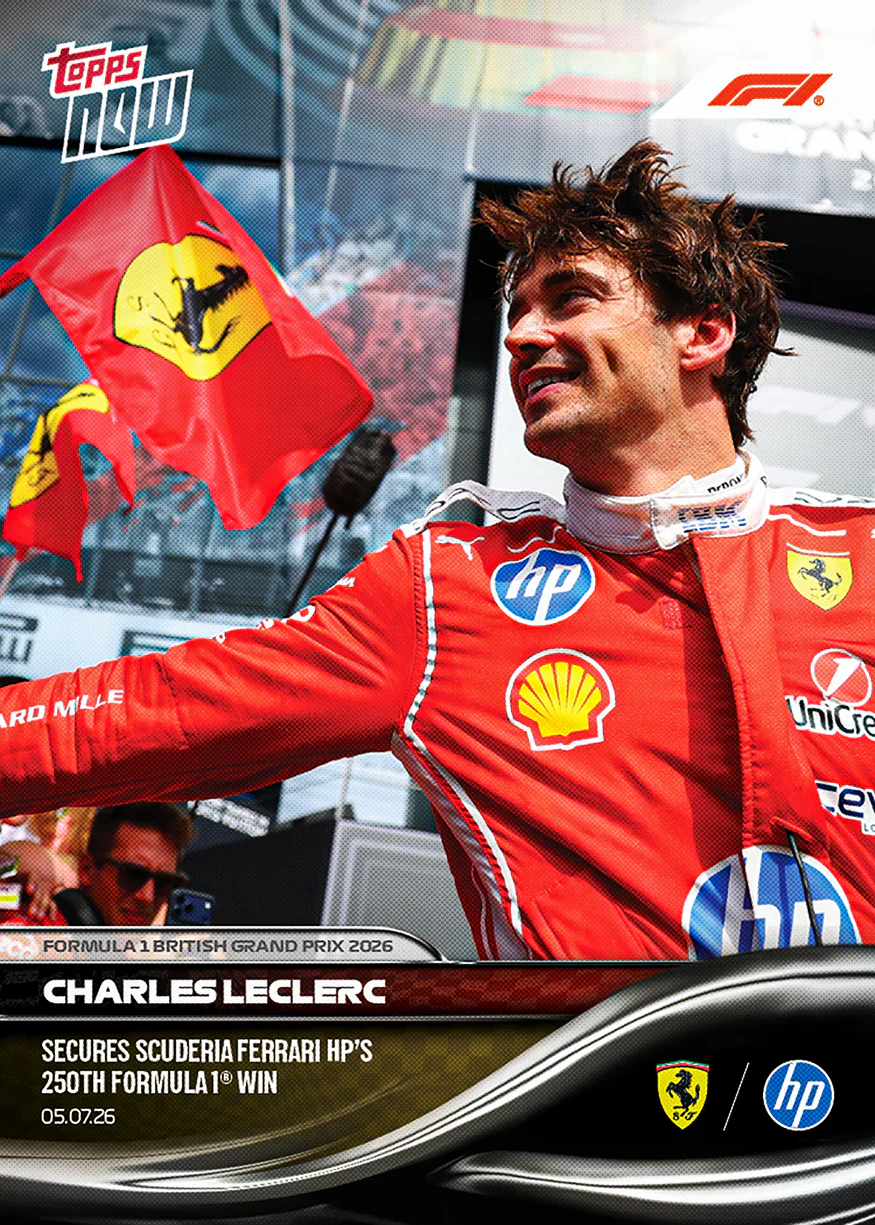 Carte Topps Now F1 2026 n°44 de Charles Leclerc – GP de Grande-Bretagne