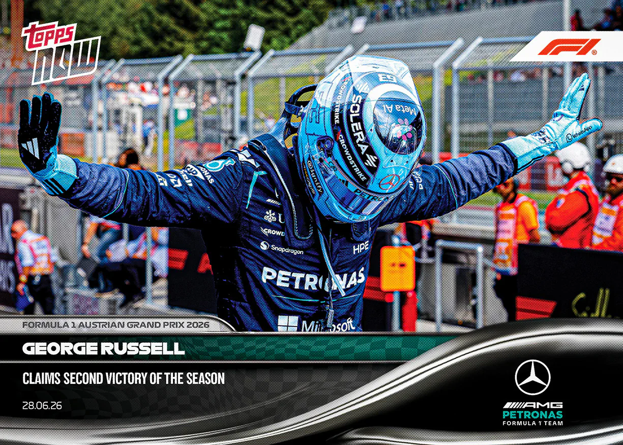 Carte Topps Now F1 2026 n°42 de George Russell – GP d’Autriche