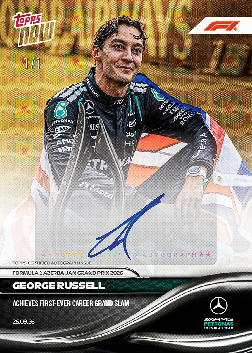 Topps Now F1 2026 George Russell carte 62 1/1 Auto