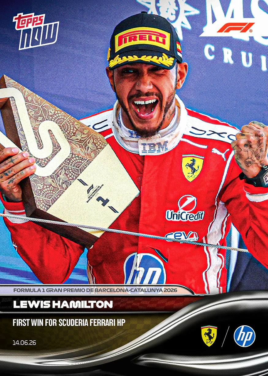 Carte Topps Now F1 2026 de Lewis Hamilton – GP de Barcelone