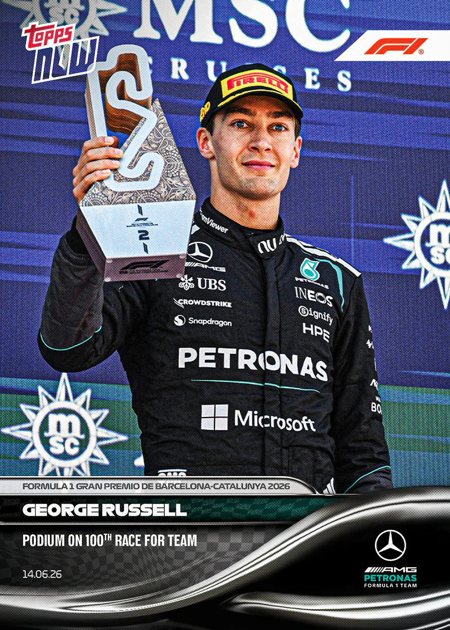 Carte Topps Now F1 2026 de George Russell – GP de Barcelone