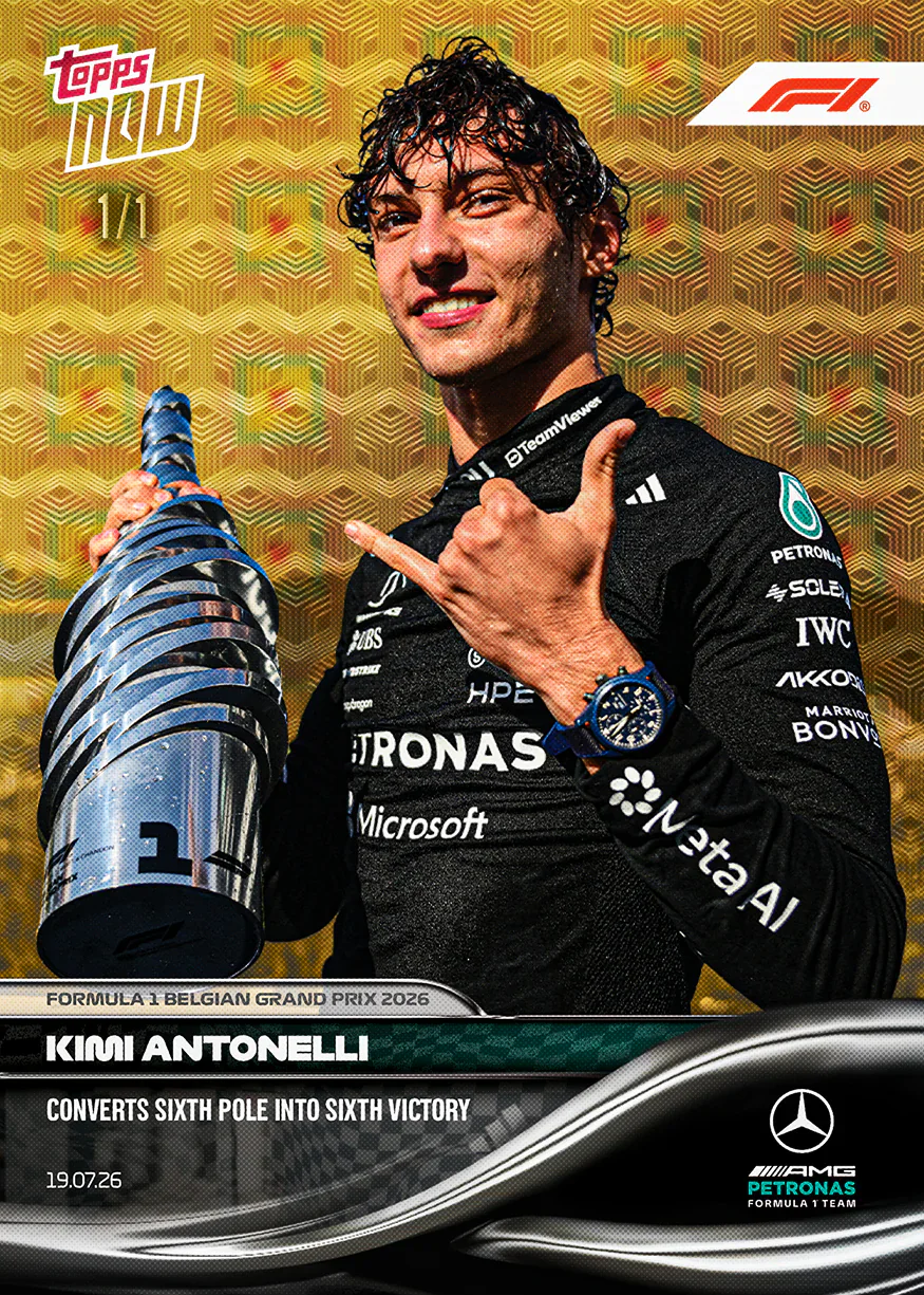 Carte Topps Now F1 2026 de Kimi Antonelli 1/1 – GP de Belgique