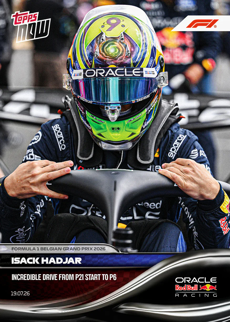 Carte Topps Now F1 2026 d’Isack Hadjar – GP de Belgique