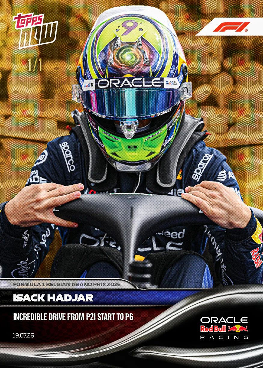 Carte Topps Now F1 2026 d’Isack Hadjar 1/1 – GP de Belgique