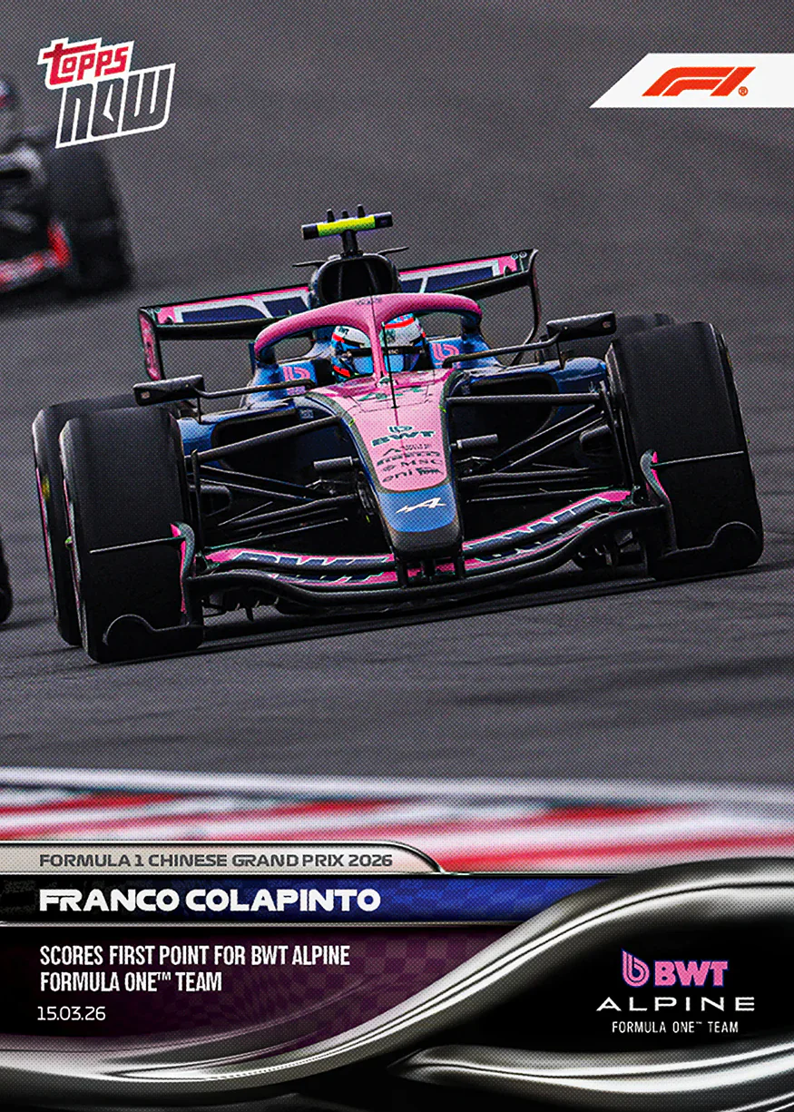 Carte Topps Now F1 2026 de Franco Colapinto – GP de Chine