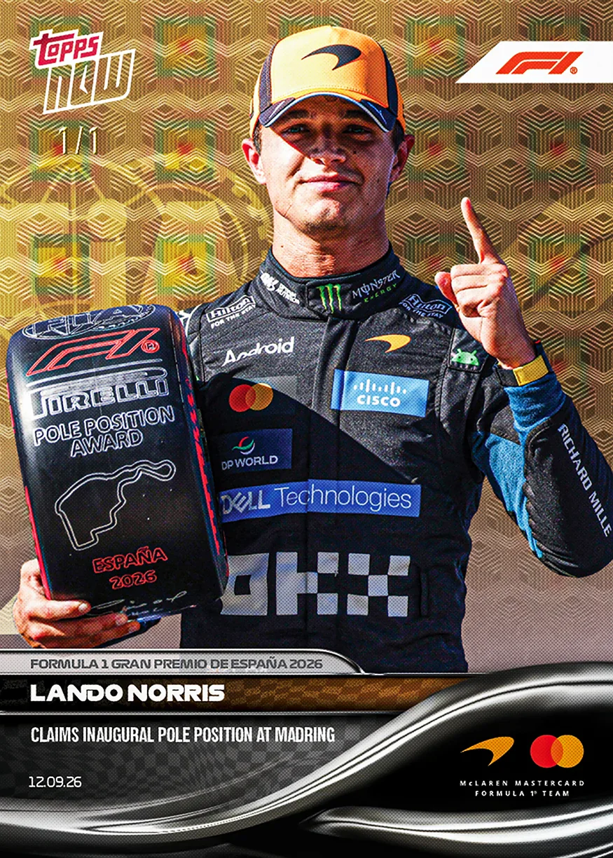 Topps Now F1 2026 Lando Norris carte 58 1/1