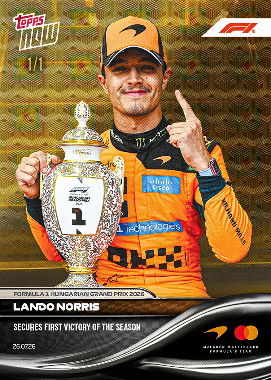 Carte Topps Now F1 2026 n°51 de Lando Norris 1/1 – GP de Hongrie