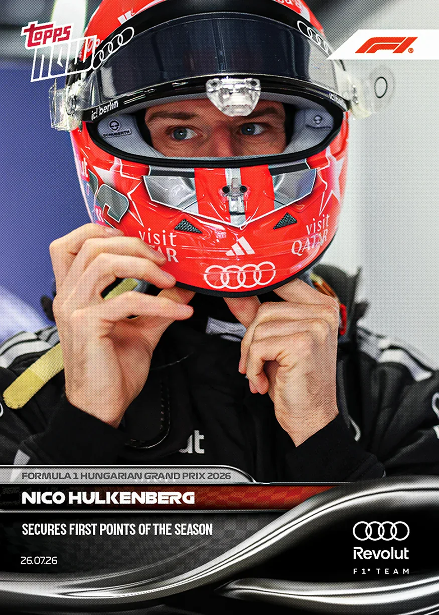 Carte Topps Now F1 2026 n°52 de Nico Hülkenberg – GP de Hongrie