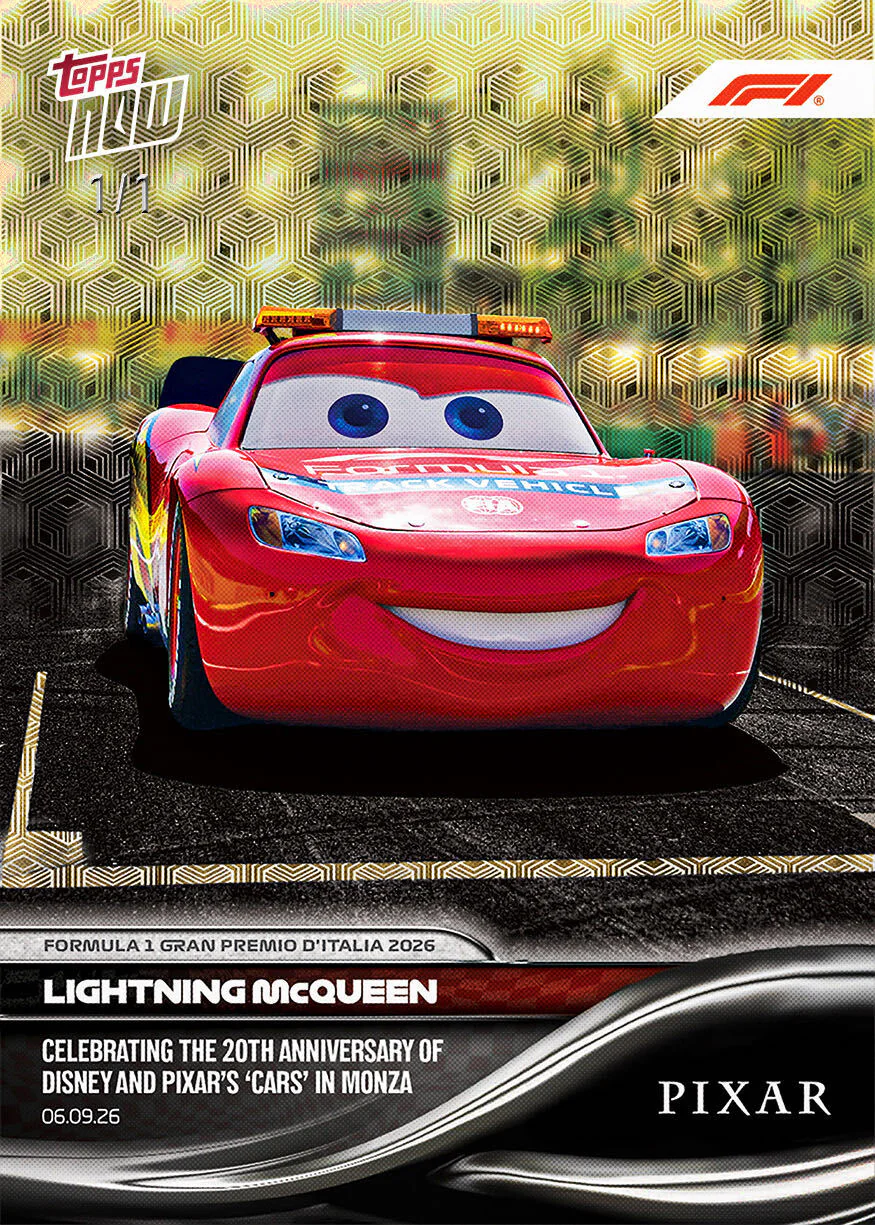 Topps Now F1 2026 Lightning McQueen carte 55 1/1