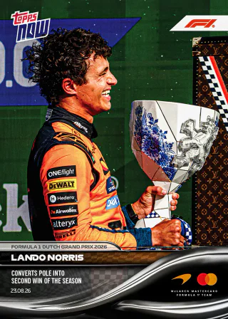 Carte Topps Now F1 2026 n°53 de Lando Norris – GP des Pays-Bas