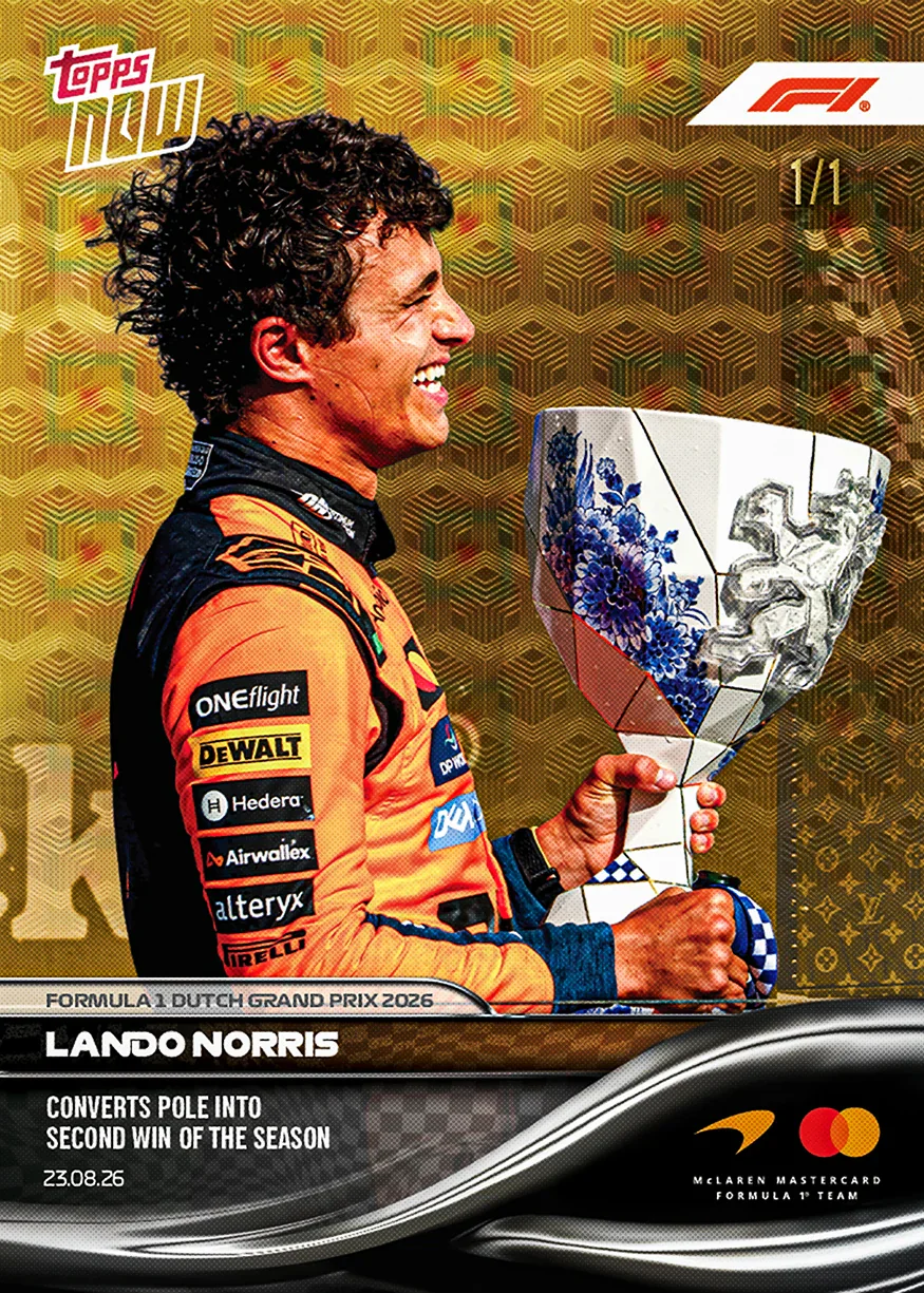 Carte Topps Now F1 2026 n°53 de Lando Norris 1/1 – GP des Pays-Bas