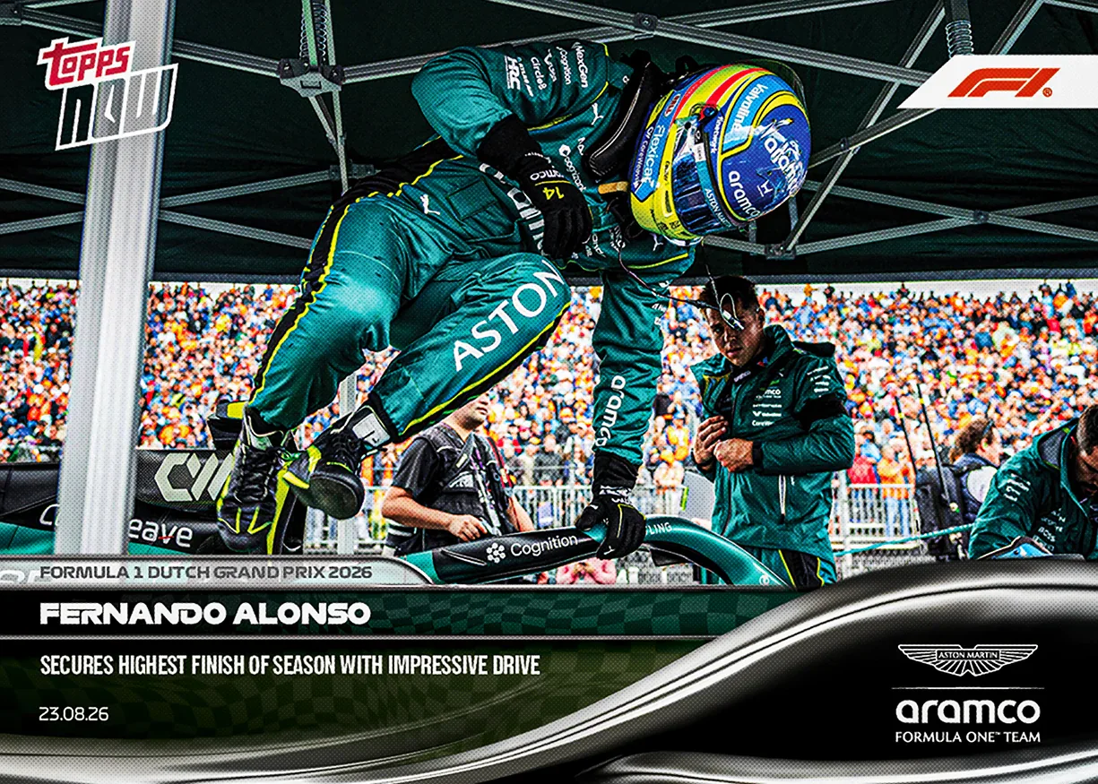 Carte Topps Now F1 2026 n°54 de Fernando Alonso – GP des Pays-Bas