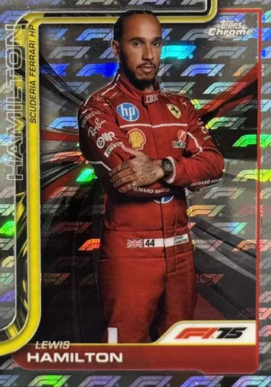 Carte de base de Lewis Hamilton, Topps Chrome F1 Logofractor 2025