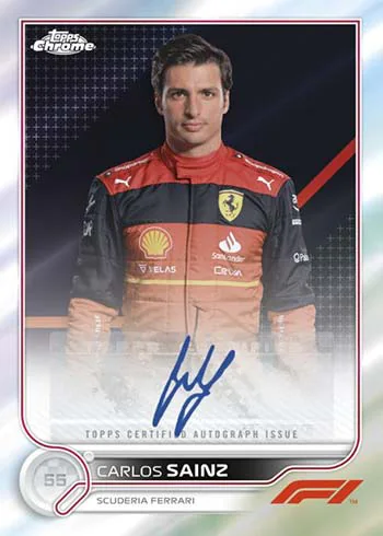 Carte autographe de Carlos Sainz, Topps Chrome F1 2022