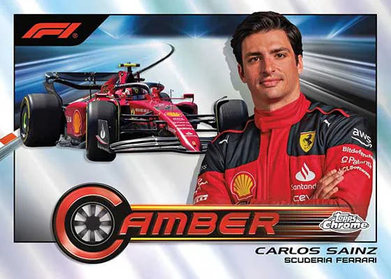 Carte insert Camber de Carlos Sainz, Topps Chrome F1 2023
