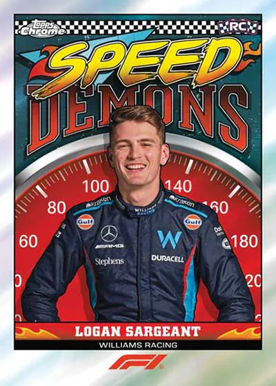 Carte insert Speed Demons de Logan Sargeant, Topps Chrome F1 2023