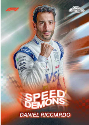 Carte insert Speed Demons de Daniel Ricciardo, Topps Chrome F1 2024