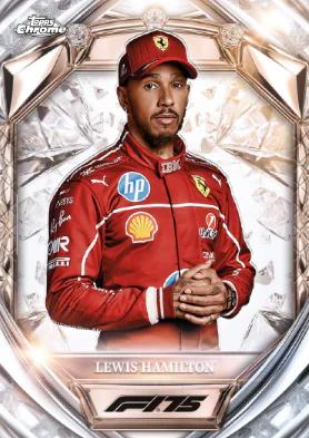 Carte insert Diamond 75th Anniversary de Lewis Hamilton, Topps Chrome F1 2025