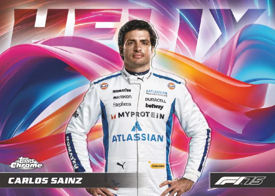 Carte insert Helix de Carlos Sainz, Topps Chrome F1 2025
