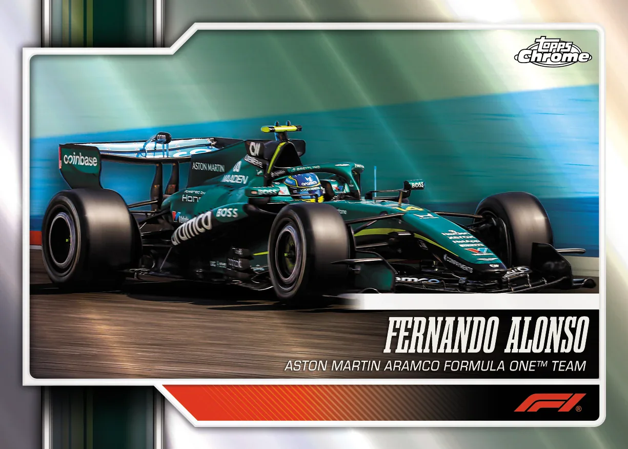 Carte F1 Cars de Fernando Alonso, Topps Chrome F1 2026