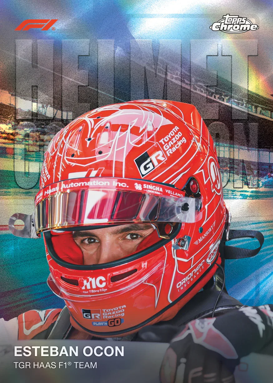 Carte insert Helmet Collection d’Esteban Ocon, Topps Chrome F1 2026