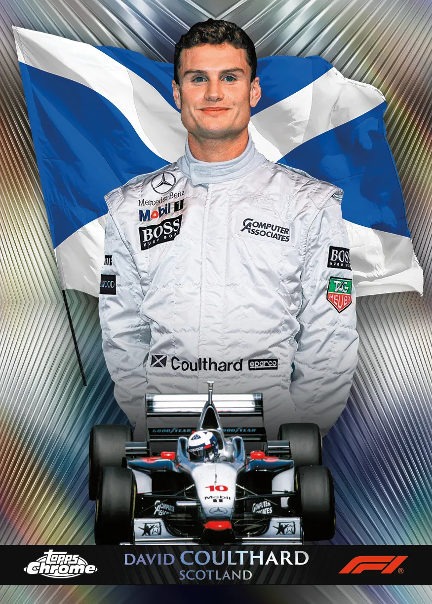 Carte insert Home Straight de David Coulthard, Topps Chrome F1 2026