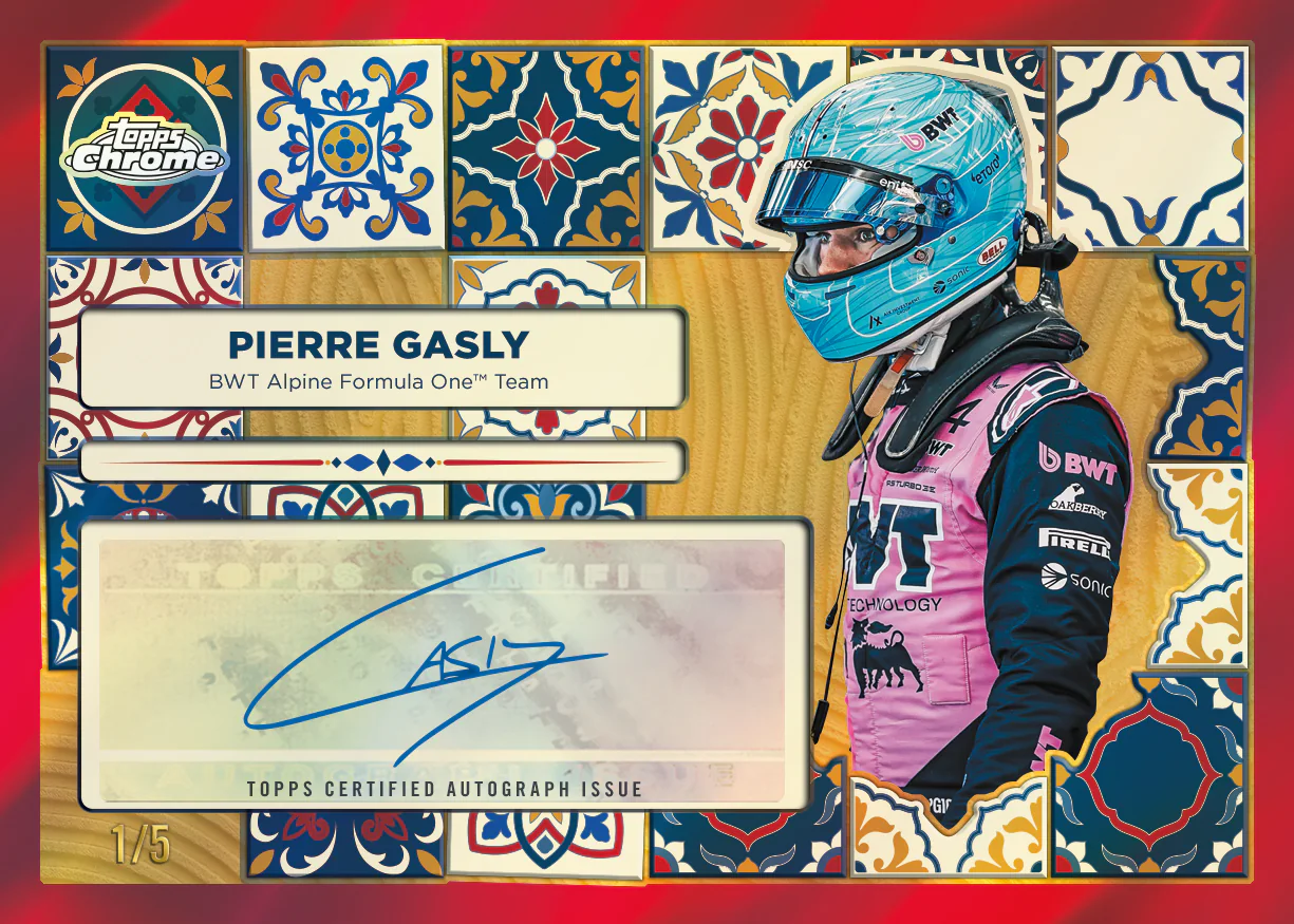Carte autographe Vuelta 1 parallèle Red de Pierre Gasly, Topps Chrome F1 2026