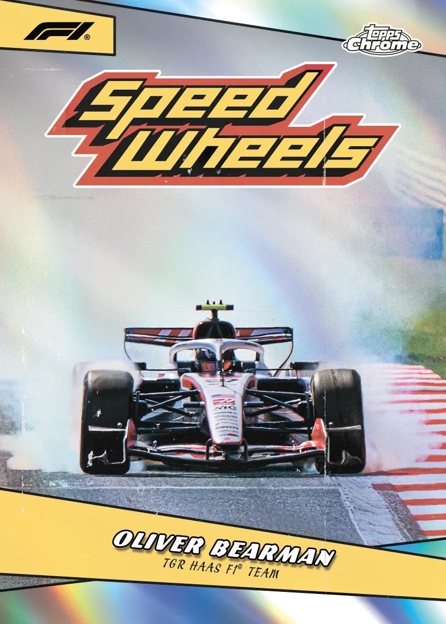 Carte insert Speed Wheels d’Oliver Bearman, Topps Chrome F1 2026