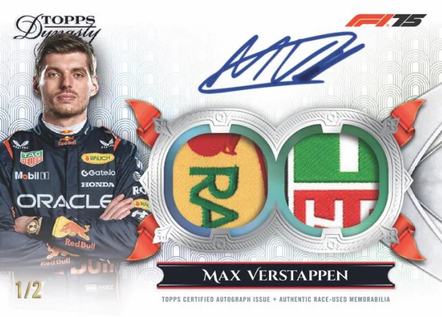Carte Black Single Driver Dual Relic de Max Verstappen, Topps Dynasty F1 2025