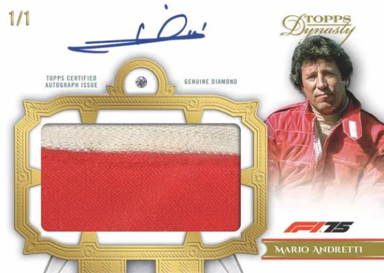 Carte Gold Diamond Relic de Mario Andretti, Topps Dynasty F1 2025