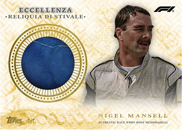 Carte Reliquia di Stivale de Nigel Mansell, Topps Eccellenza F1 2024