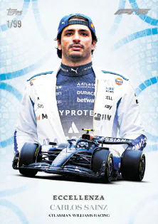 Carte Eccellenza parallèle bleue de Carlos Sainz, Topps Eccellenza F1 2025