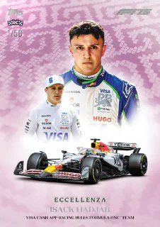 Carte Esordienti parallèle violette d’Isack Hadjar, Topps Eccellenza F1 2025