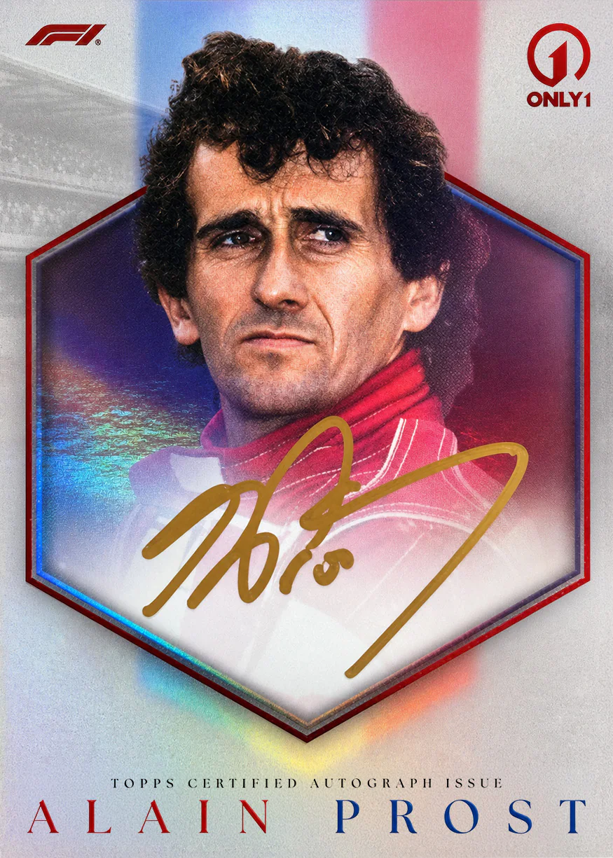 Carte autographe On Card Autograph d’Alain Prost, Topps Lights Out F1 2026