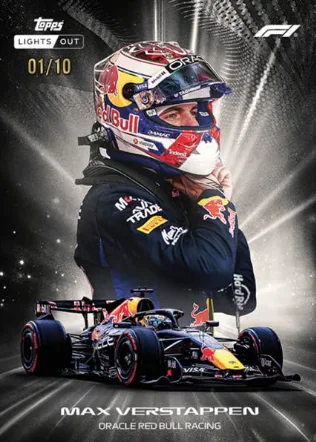 Carte Radiance parallèle noire de Max Verstappen, Topps Lights Out F1 2026
