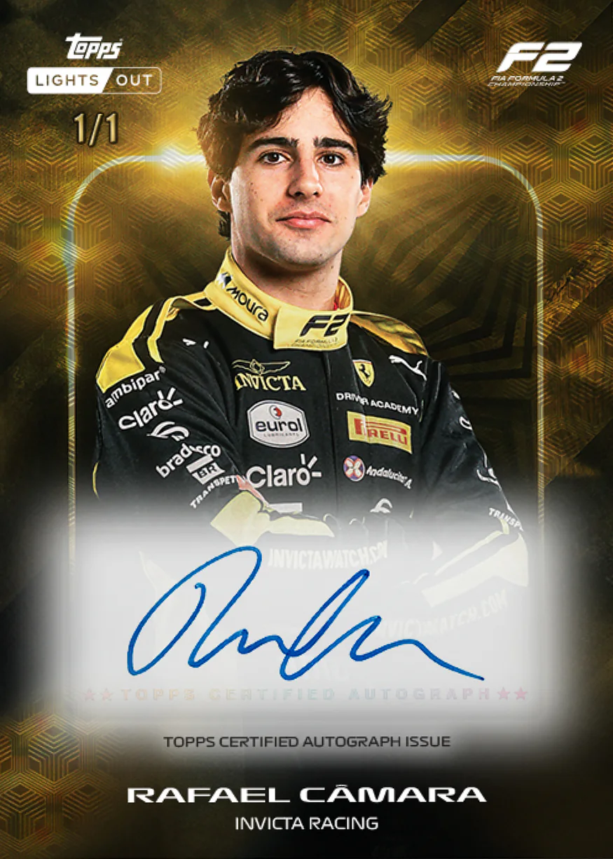 Carte autographe F2/F3 parallèle Foilfractor de Rafael Câmara, Topps Lights Out F1 2026