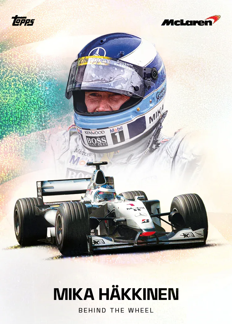 Carte Behind the Wheel de Mika Häkkinen, Topps McLaren Racing 2025