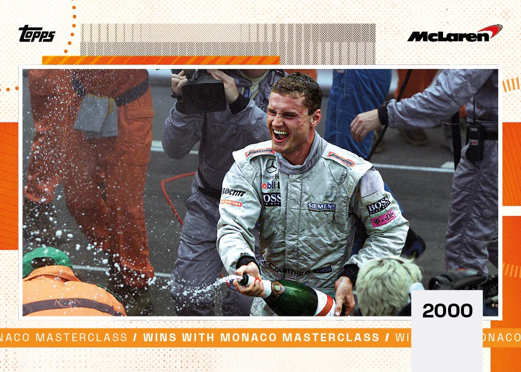 Carte Vintage McLaren de David Coulthard lors de sa victoire à Monaco en 2000, Topps McLaren Racing 2025